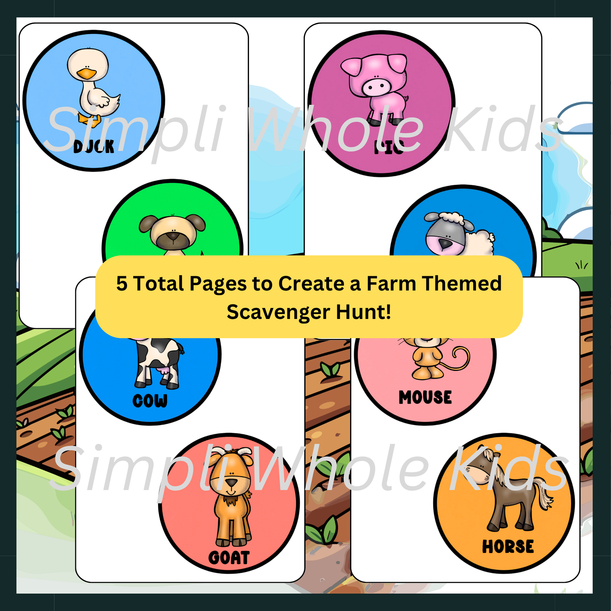 Gross motor activities for kids farm themed