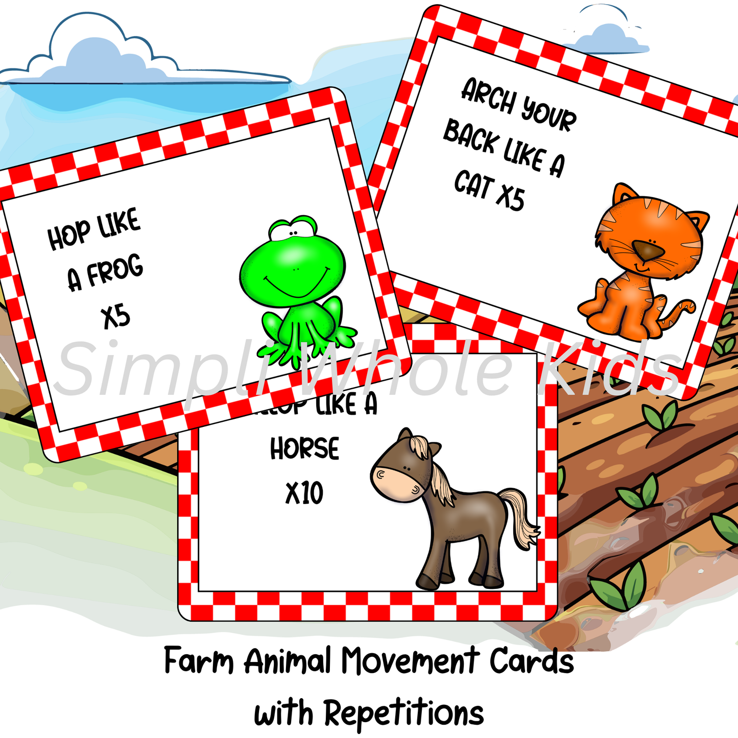 Farm Themed Movement Cards and Printables