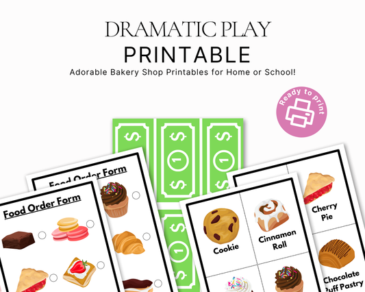 Bakery Pretend Play Printable Set | Dramatic Play Set for Preschoolers